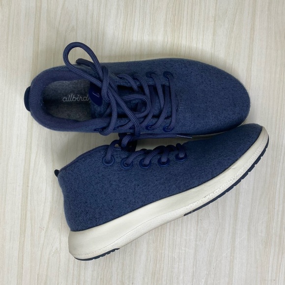 Allbirds navy Blue High top wool runner up Mizzles sneakers tennis shoes size 9 - Picture 2 of 10